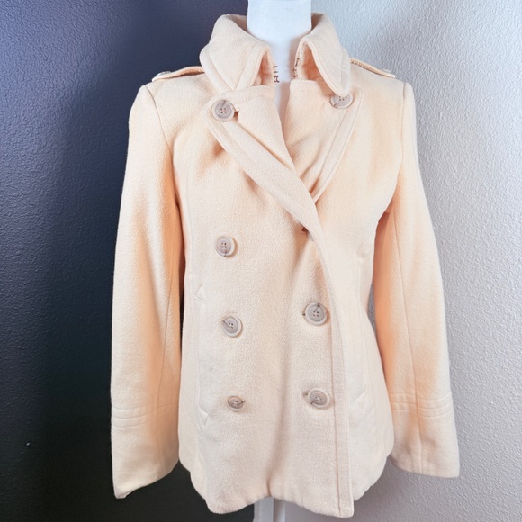 J. Crew Women's Cream Double-Breasted Pea Coat - Picture 2 of 5